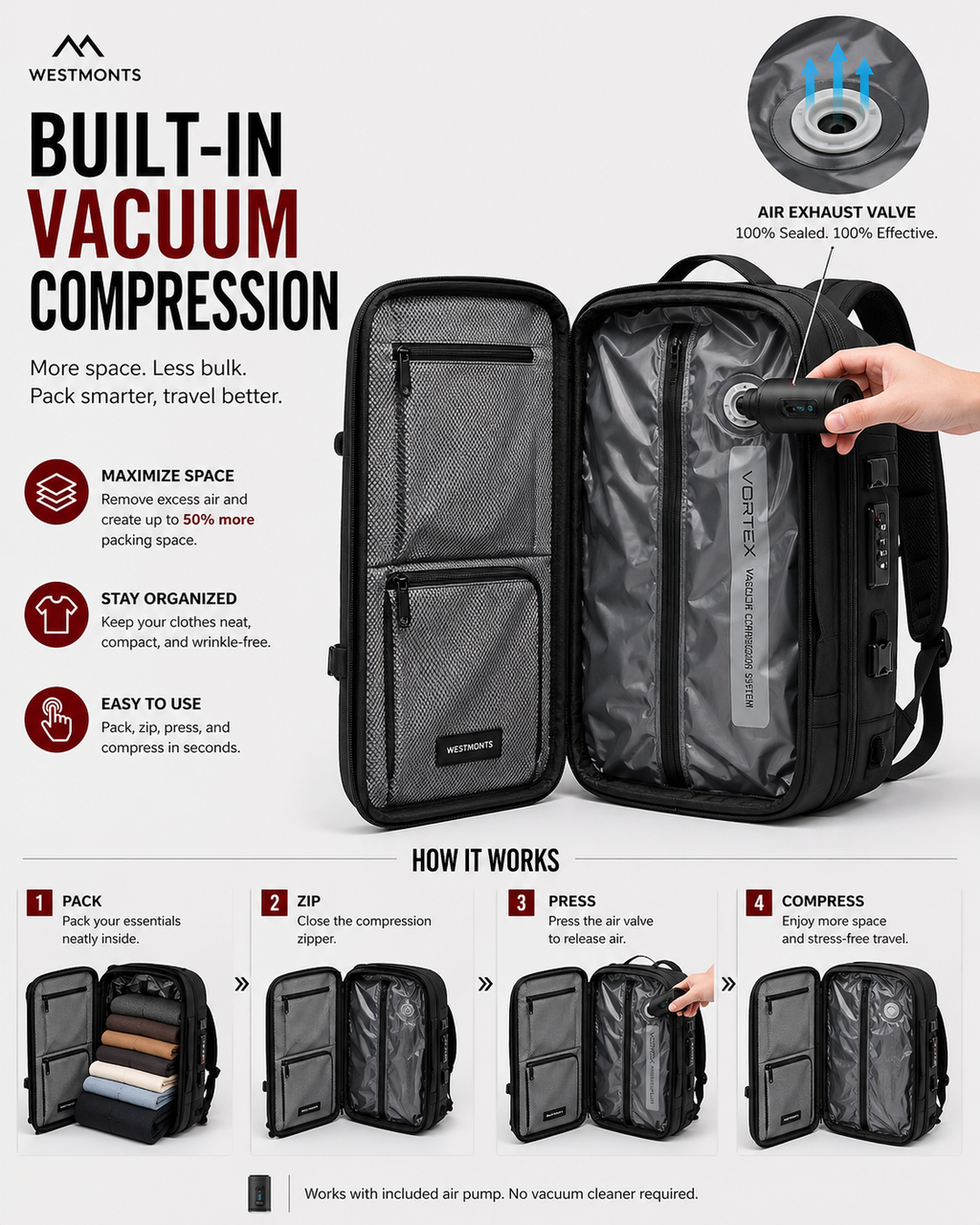 PackForge™ Vaccume Compression Backpack
