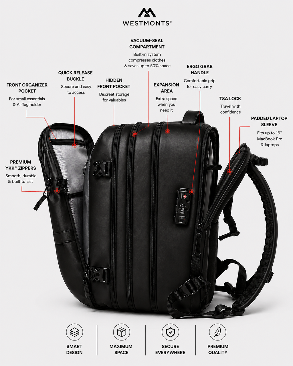 PackForge™ Vaccume Compression Backpack